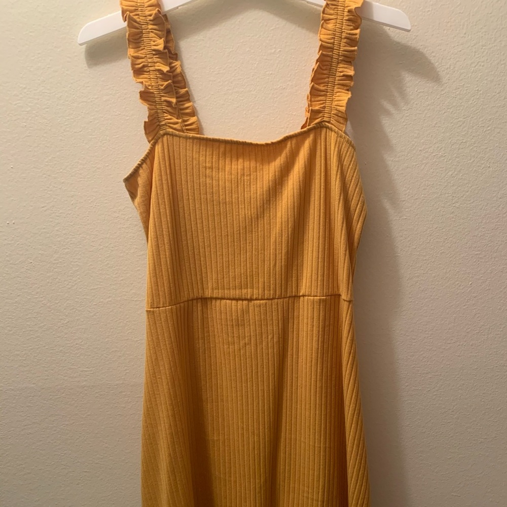 Francesa’s Yellow Ruffle Strap Dress Classic